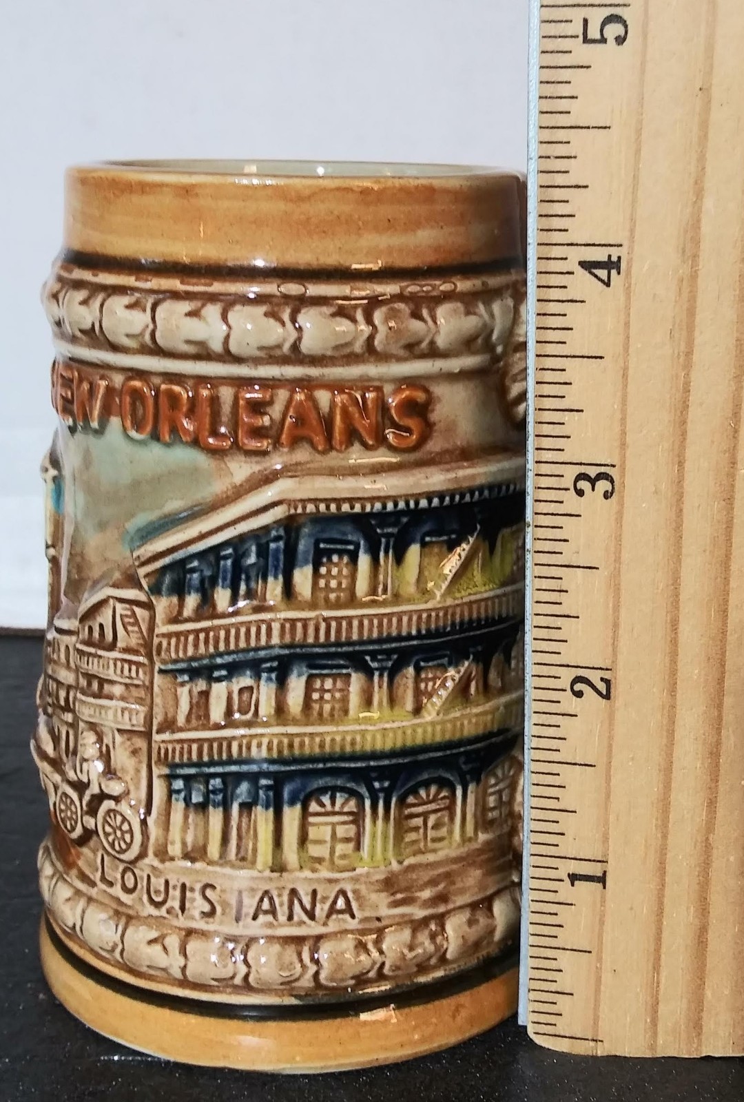Vintage New Orleans Louisiana Souvenir Stein French Quarter Bourbon Street