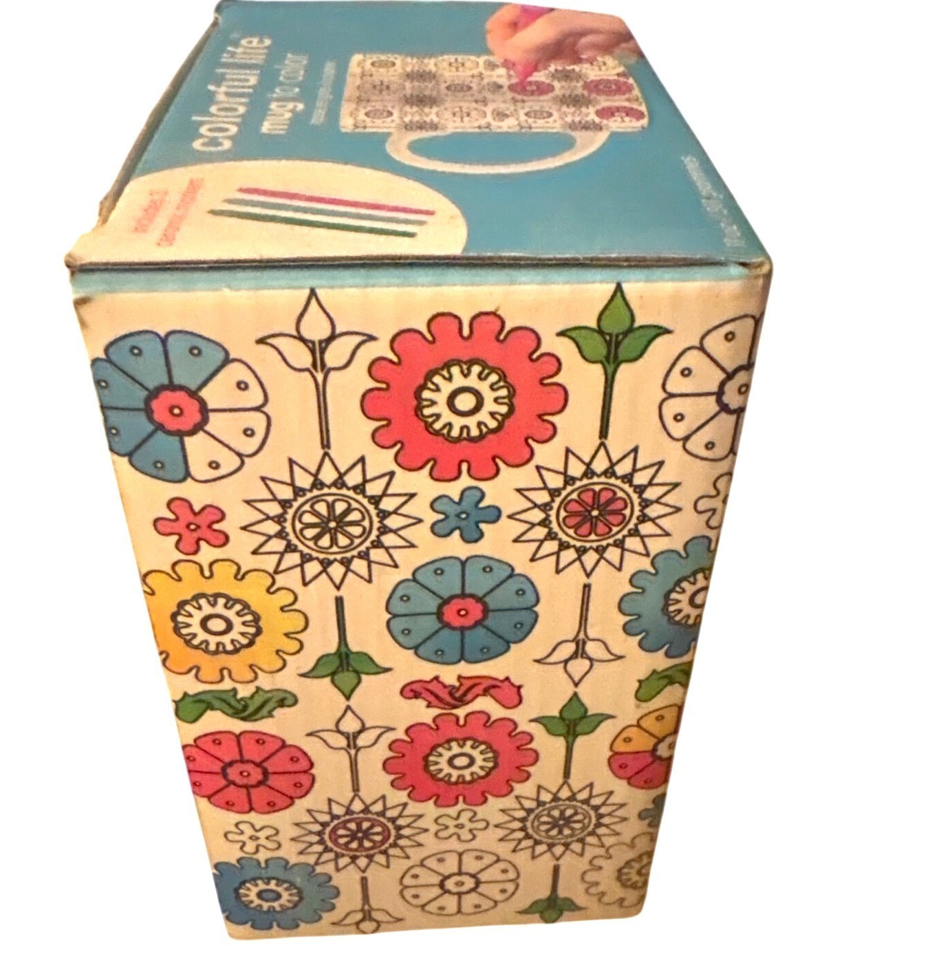 Mug To Color Colorful Life 11 Oz Stoneware W/ 3 Ceramic Markers Flowers Easter