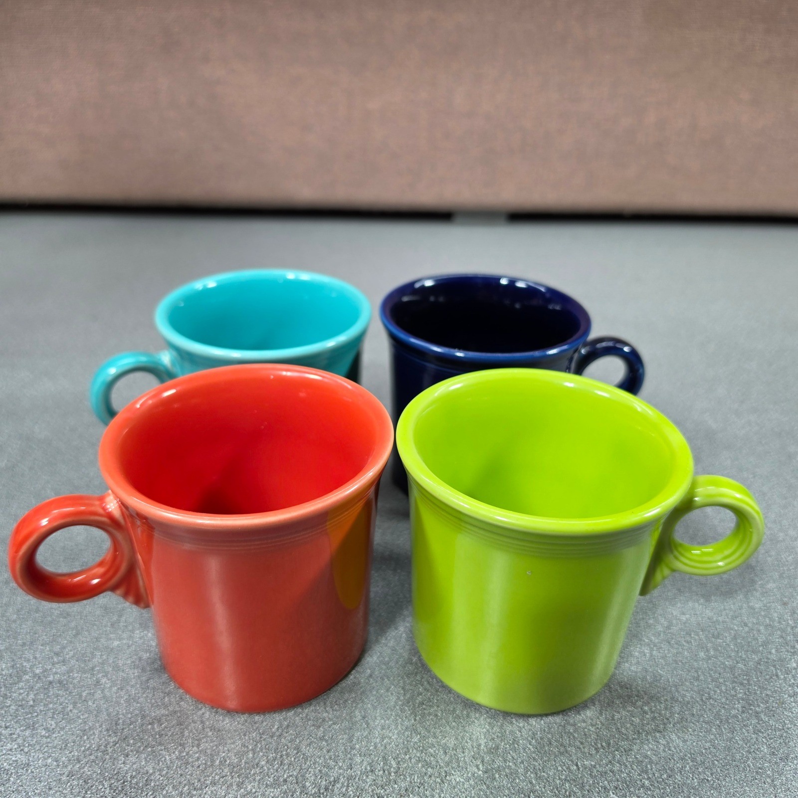 Early Vintage Fiesta Coffee Mugs Set of 4 Excellent Ring Handle Mugs