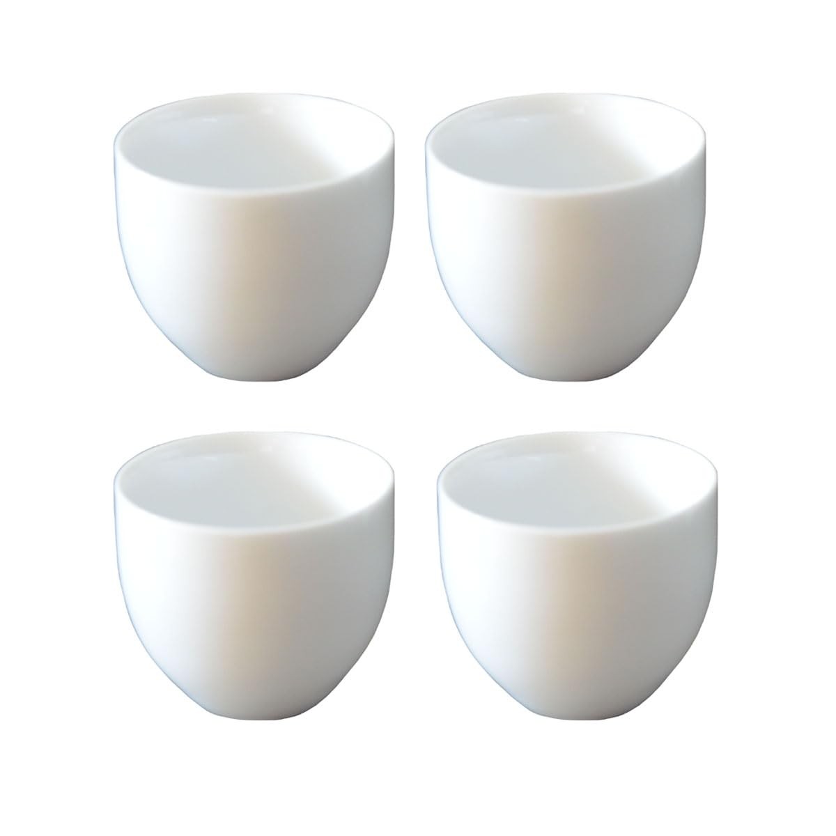4 PCS Small White Porcelain Teacups Sample Chinese Kung Fu EggShaped 3 Oz