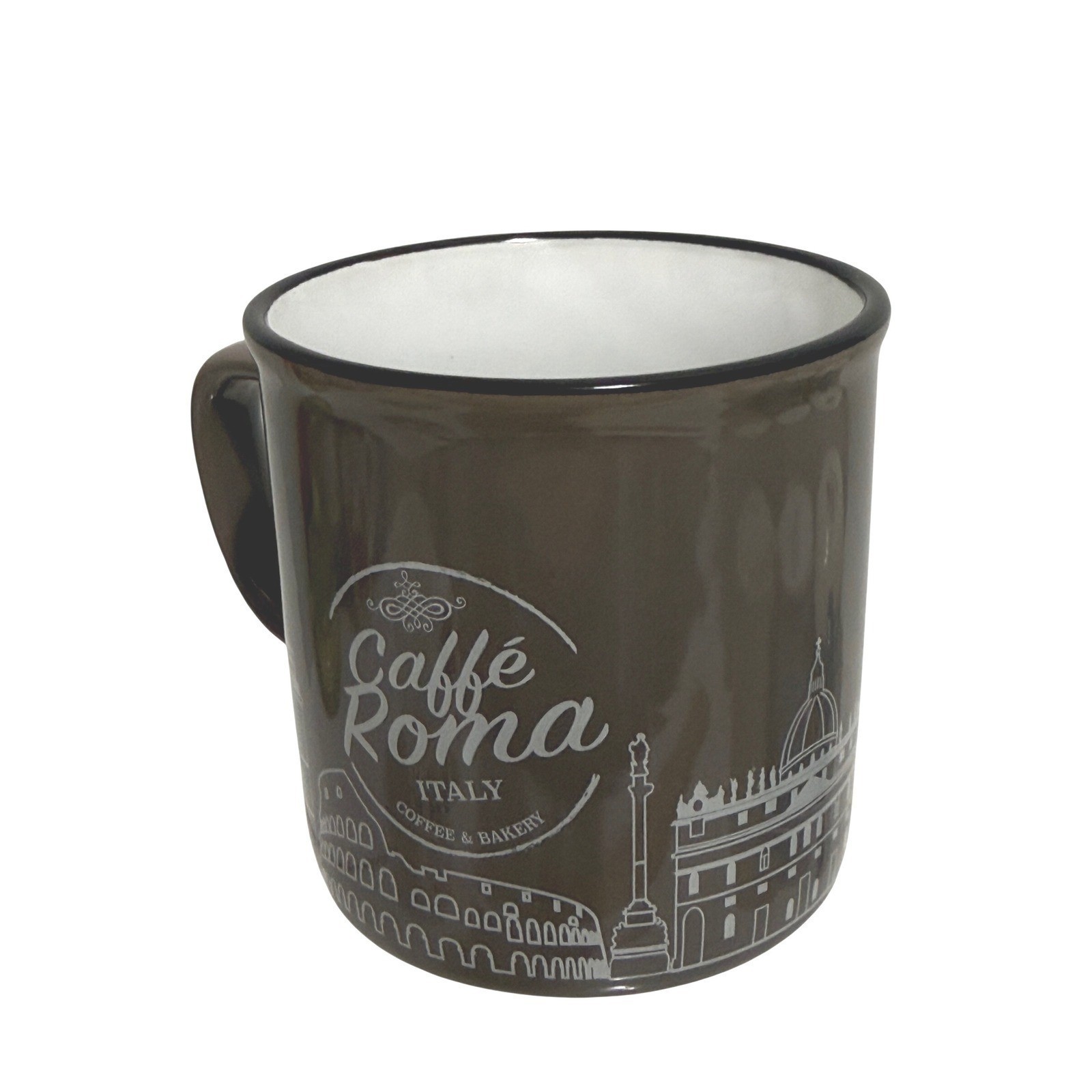 Borgo De Medici Caffè Roma Italy Coffee Mug Brown Ceramic Rome Landmark Cup