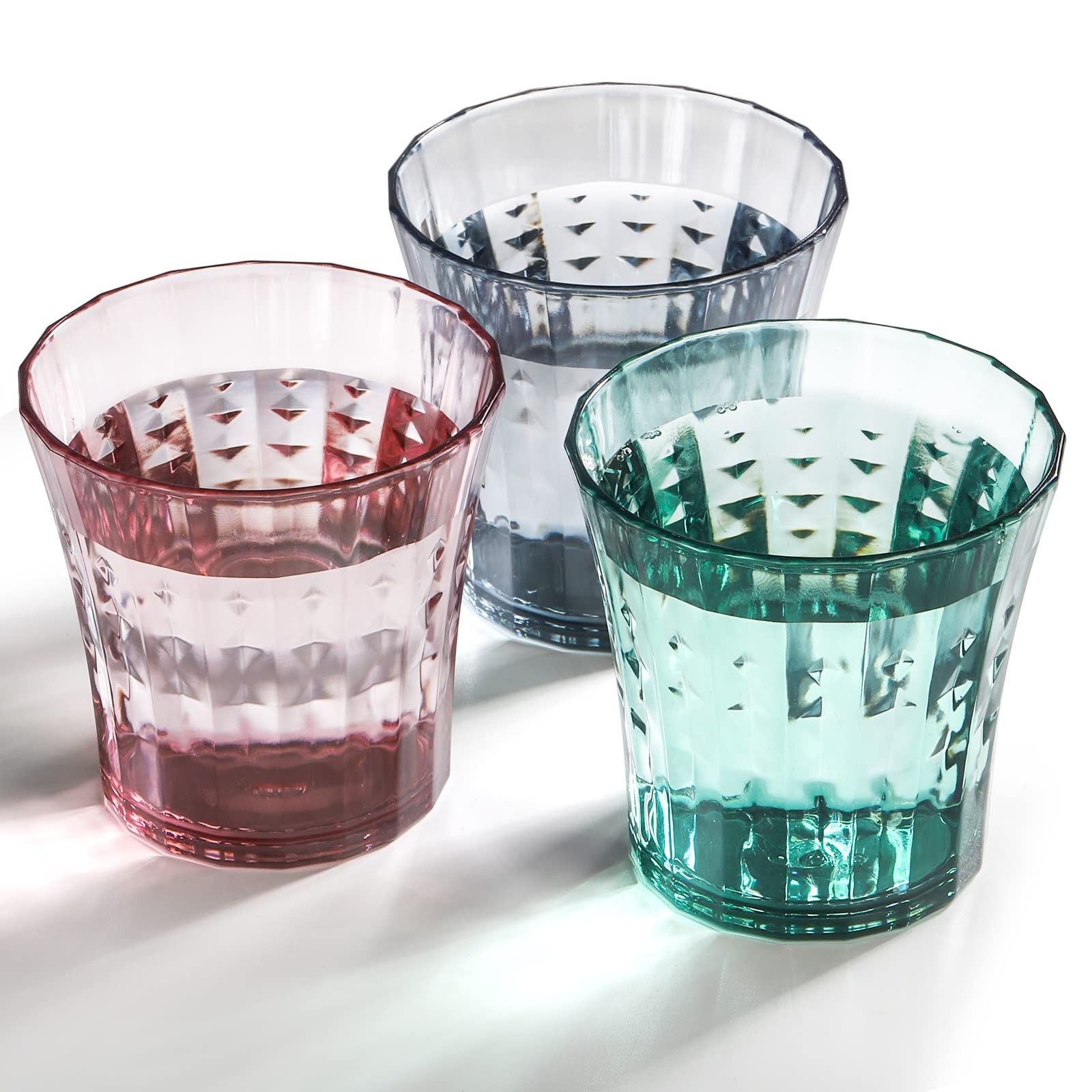 12 Pack Acrylic Plastic Water Tumblers 10oz BPA Free Reusable Stackable Cups
