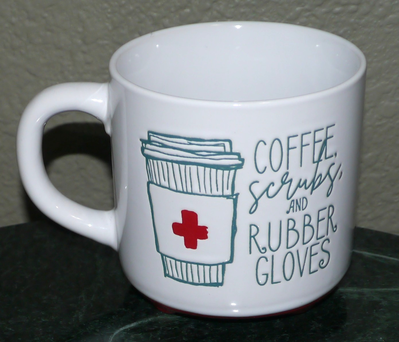 NEW Fig & Fern Coffee Mug Coffee Scrubs Rubber Gloves Nurse CNA Doctor Dentist