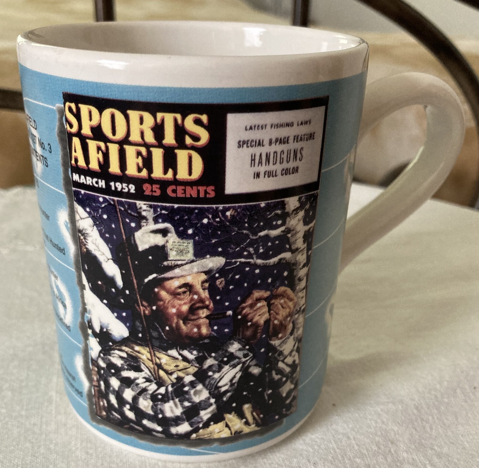 SPORTS AFIELD throwback coffee mug March 1952 hunting and fishing magazine