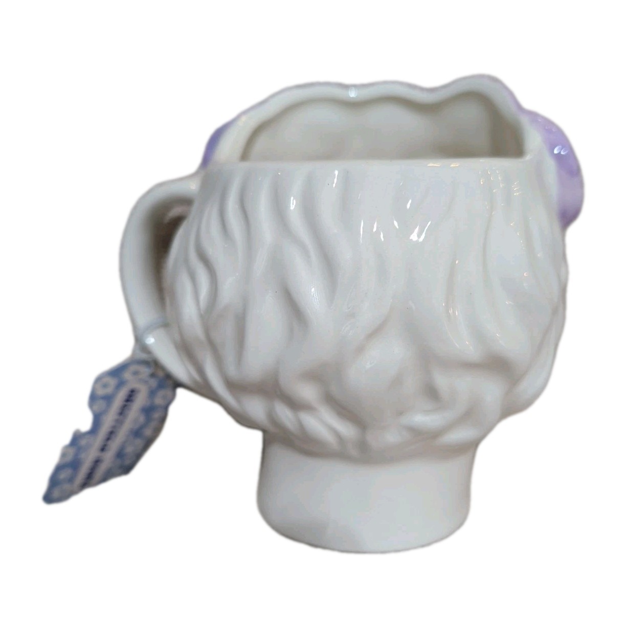 Art Nouveau Grecian Bust Flower Crown 3D Lady Head Face Statue Purple Mug New