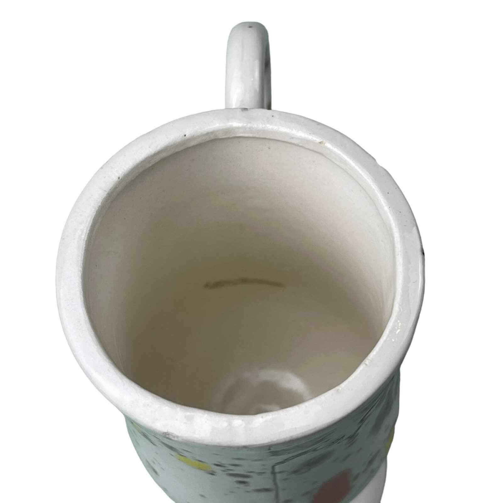 Vintage Mid Century Modern Handmade Ceramic Stemmed Latte Coffee Mug 8oz.