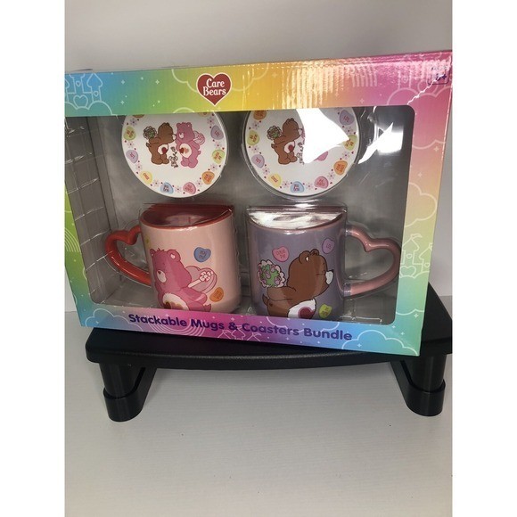 Care Bears Stackable Mug & Coaster Bundle | 2 Mugs & Stackers | New in Box