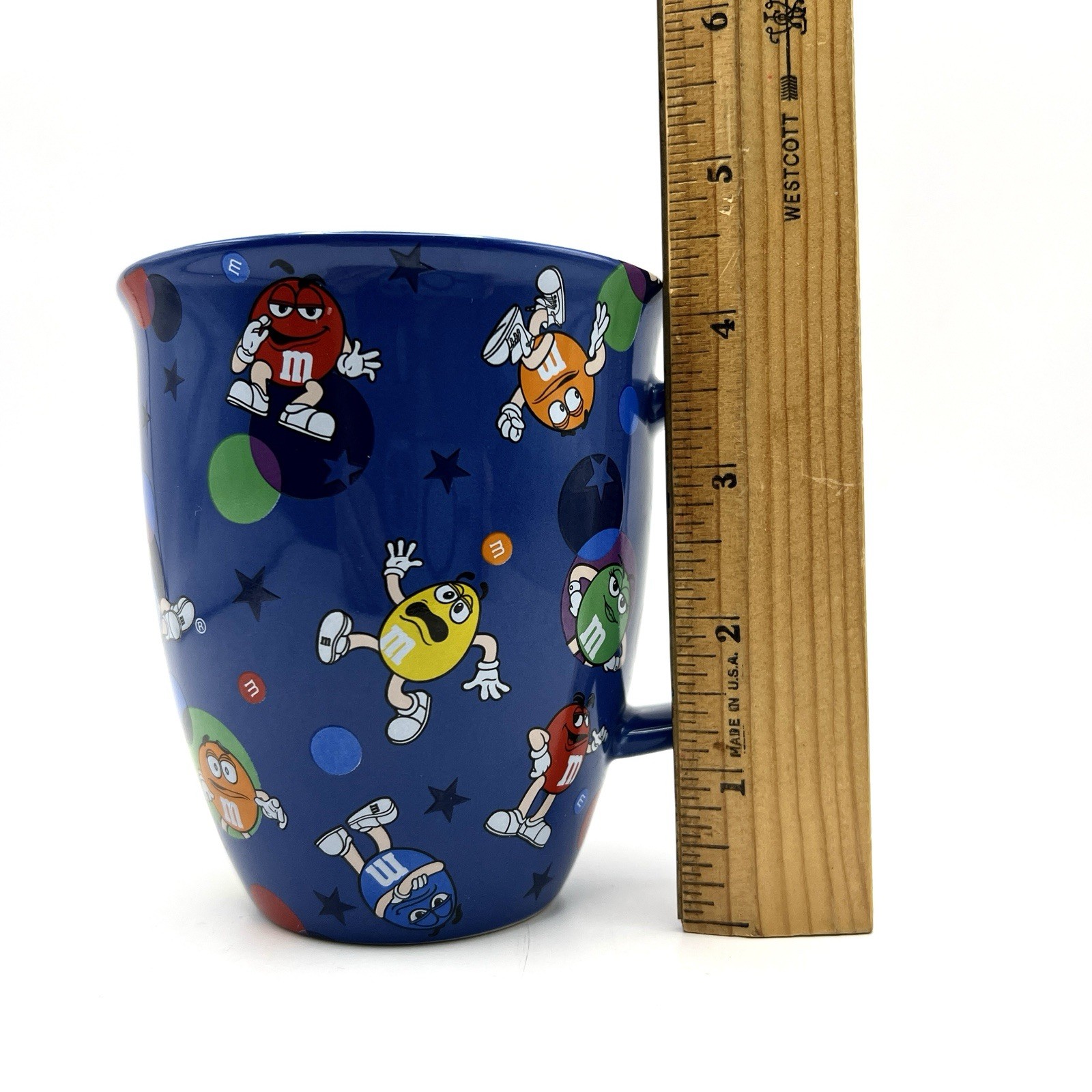 M&M’s Characters Coffee Mug Blue Ceramic Large Stars Tea Cup Mars Inc Thailand