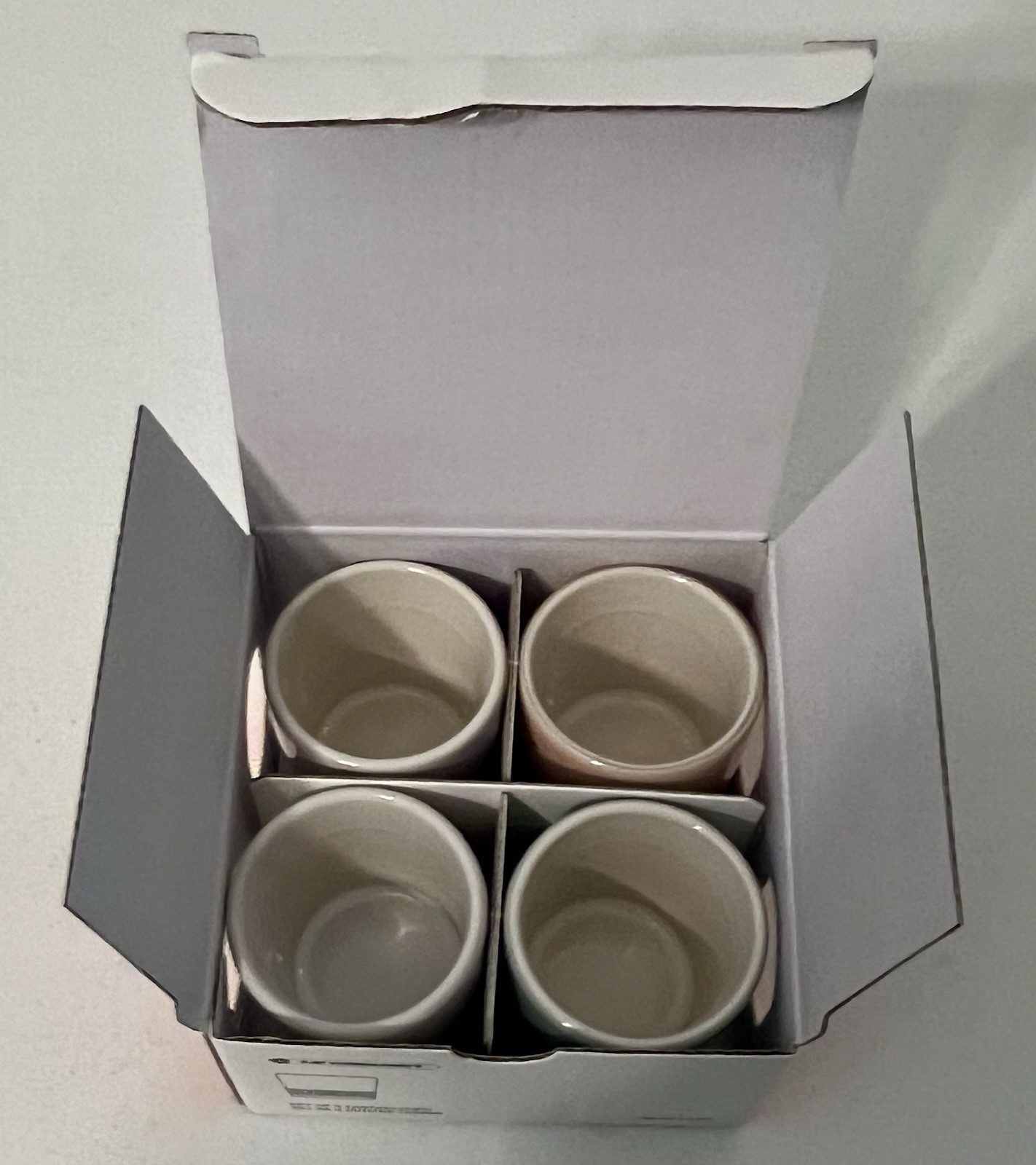 Le Creuset Stoneware Set of 4 Tasting Cups 2 oz 60 ml each New