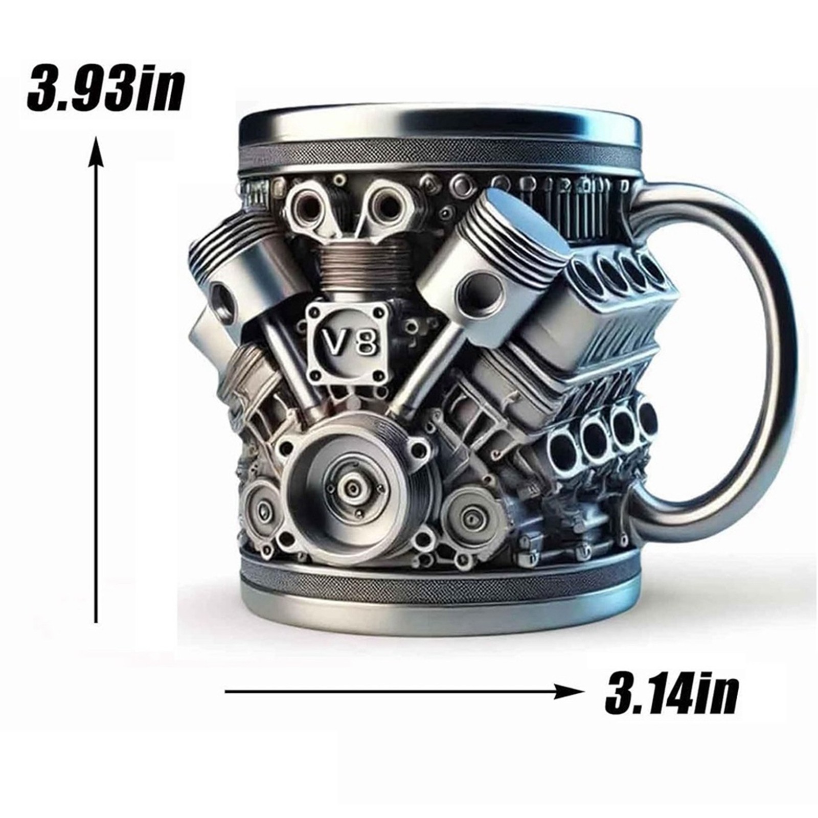 V8 Engines Stainless Steel Coffee Mug, Car Engine Coffee Cup with Insulated3502