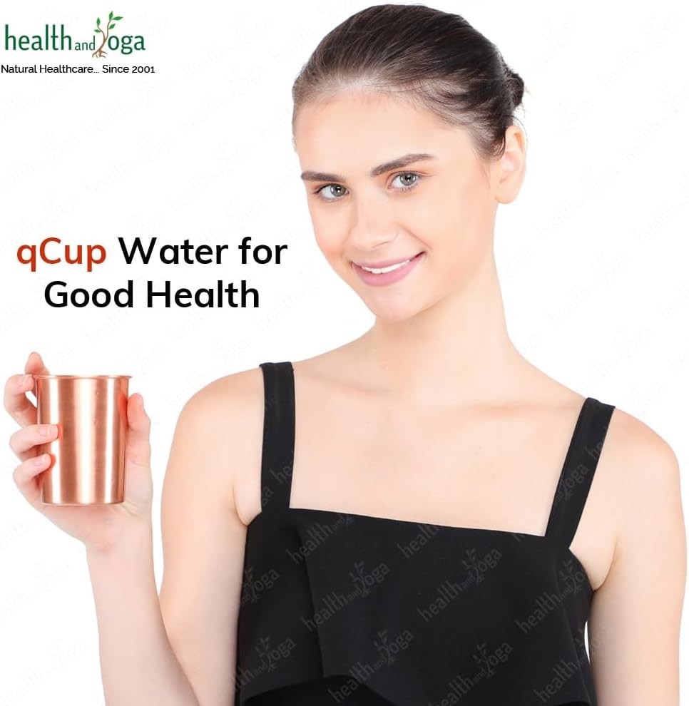 Pure Copper Tumbler Cups 2Pcs 250ml Ayurvedic Health Drinking Glass Set NEW