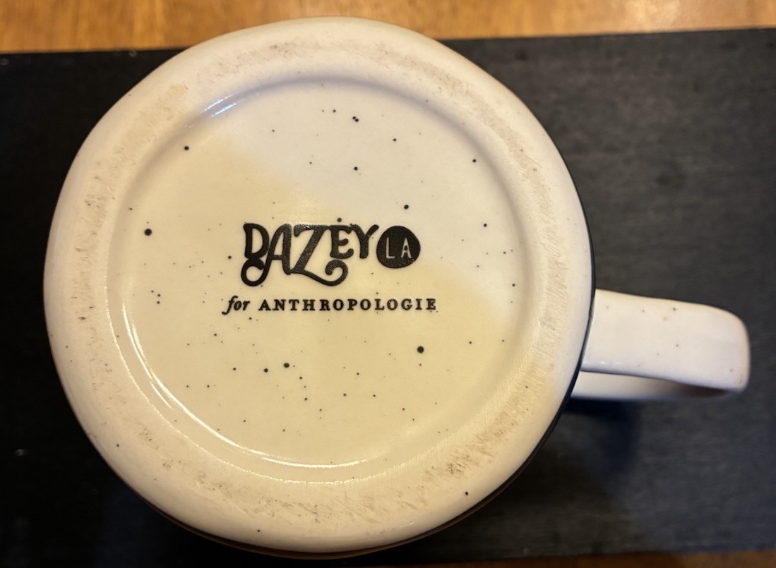 Anthropologie Mug Dazey LA Retro People For The Planet Ecology Lover Hippie Boho