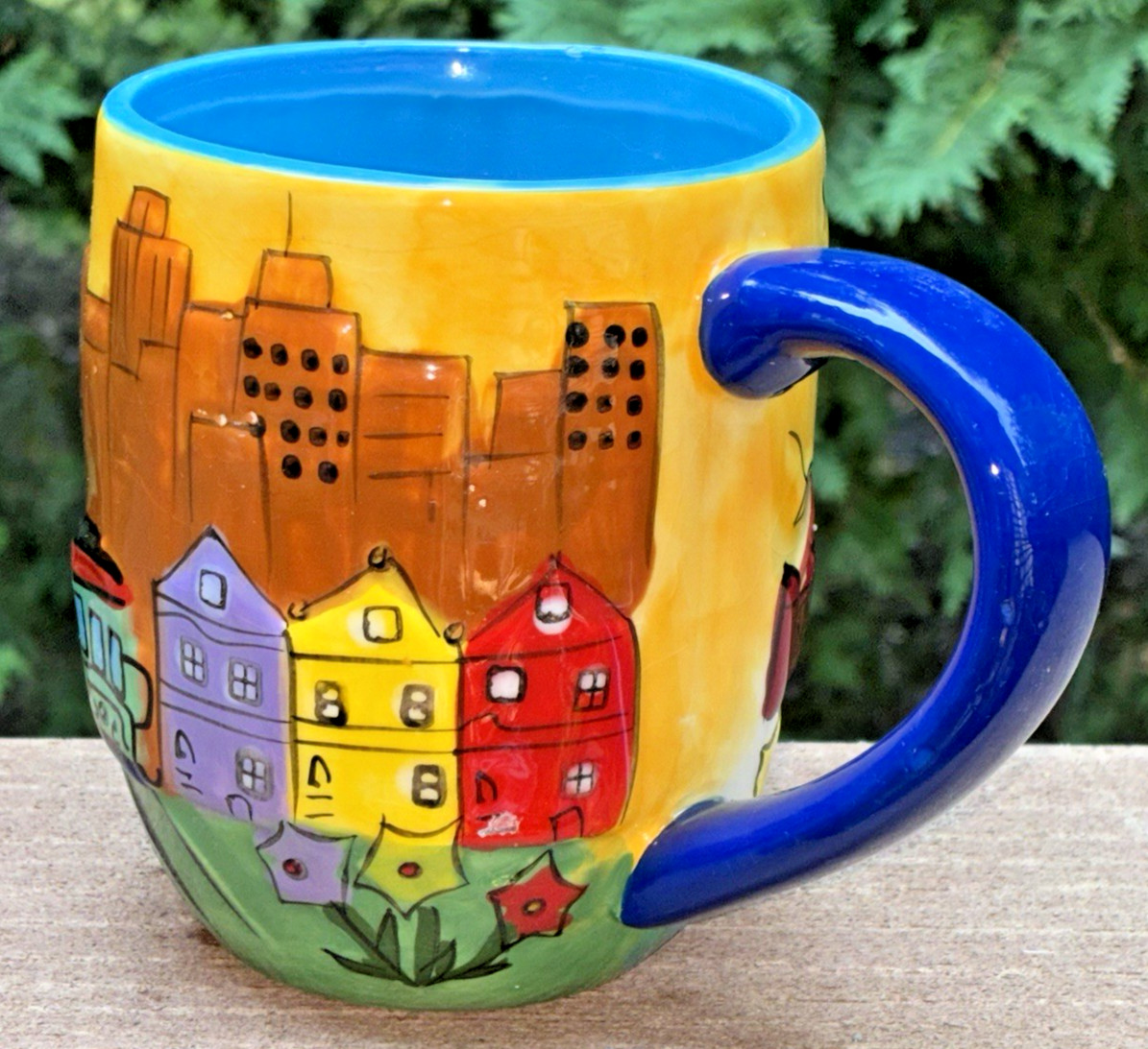 San Francisco Skyline 3D Mug Embossed Colorful Hand Painted Ceramic Cup