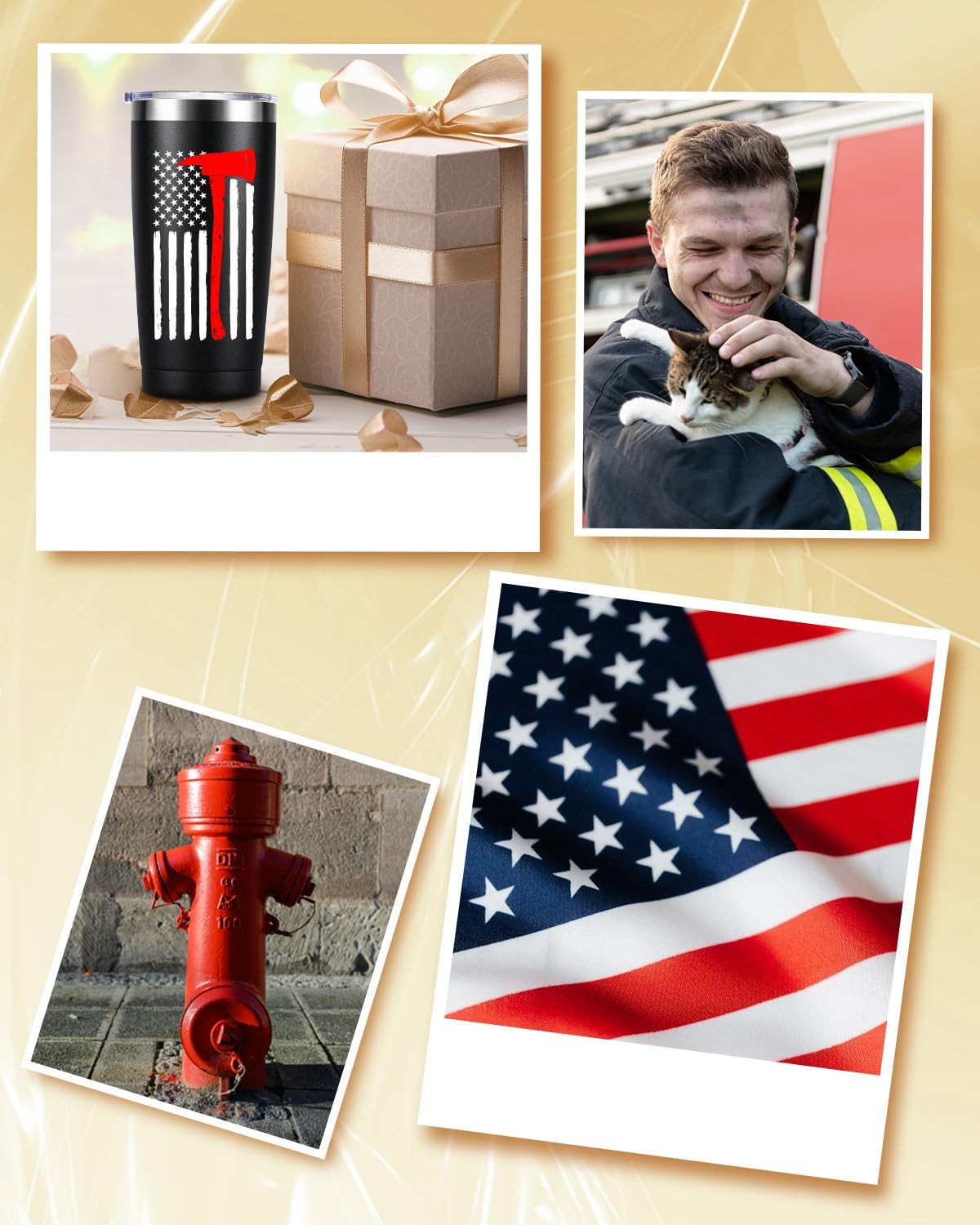Thin Red Line Firefighter Gifts for Men, Fireman, Fire Fighter Department Team