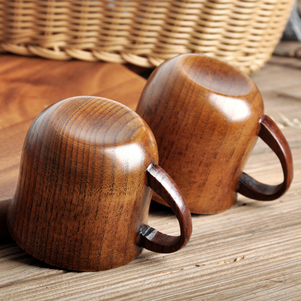 4x 130ML Natural Wooden Wood Cup Coffee Tea Beer Juice Milk Water Mug Handmade