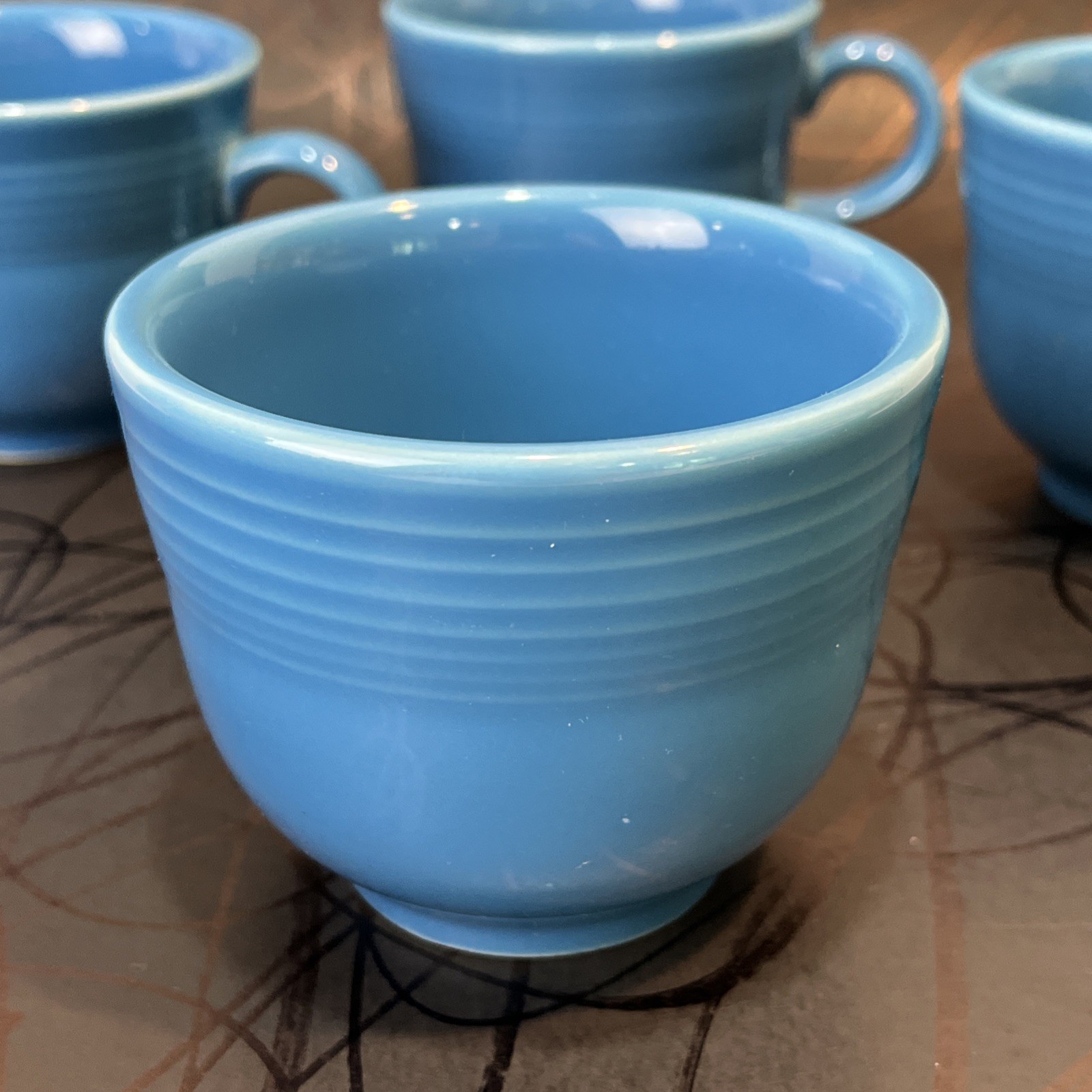 Fiestaware Homer Laughlin Coffee Tea Mugs Set of 4 Light Blue Peacock