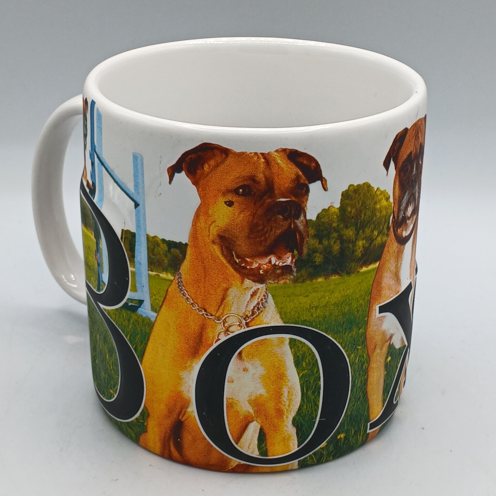 Americaware Boxer Dog Mug 2007 Large 3D Embossed Ceramic 18 oz Thailand