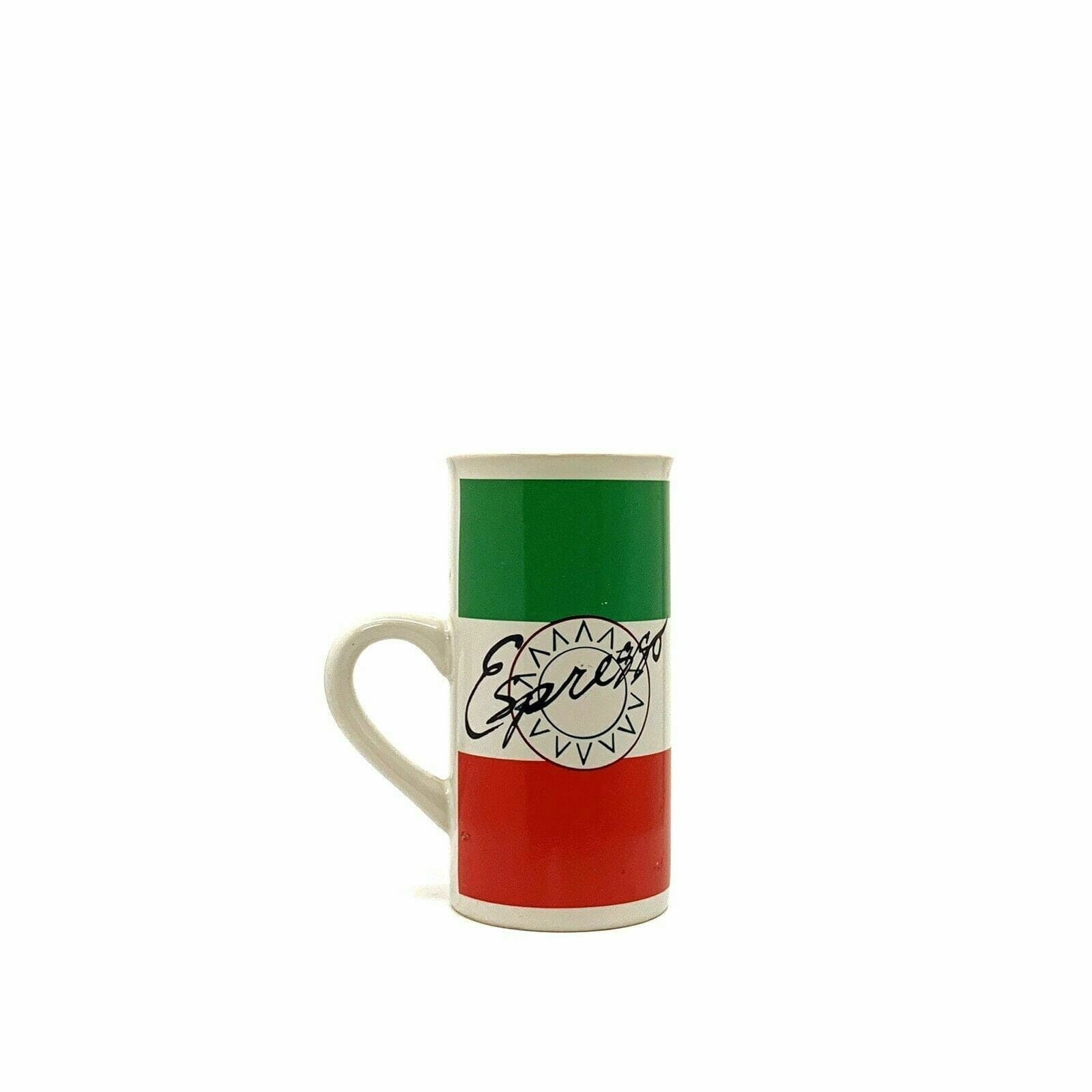Papel Espresso Coffee Cup 8 fl oz Ceramic Green/White/Red Very Good