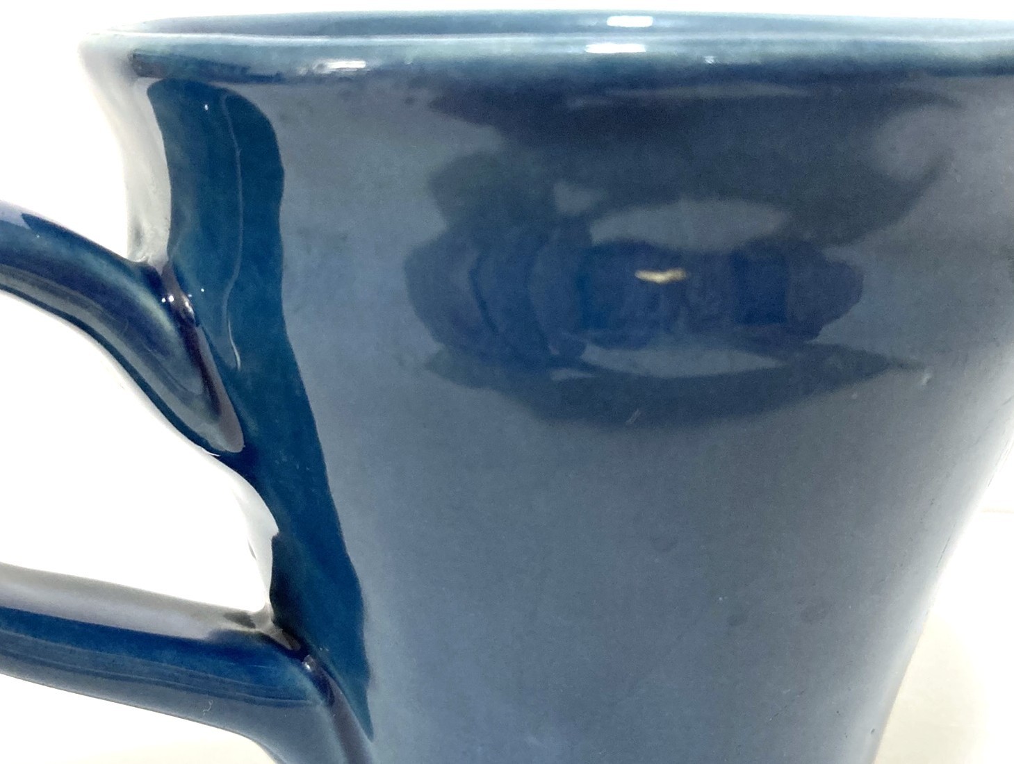 Vance Kitira Blue Stoneware Mug Glazed 3.75″ Contour Cup Thailand
