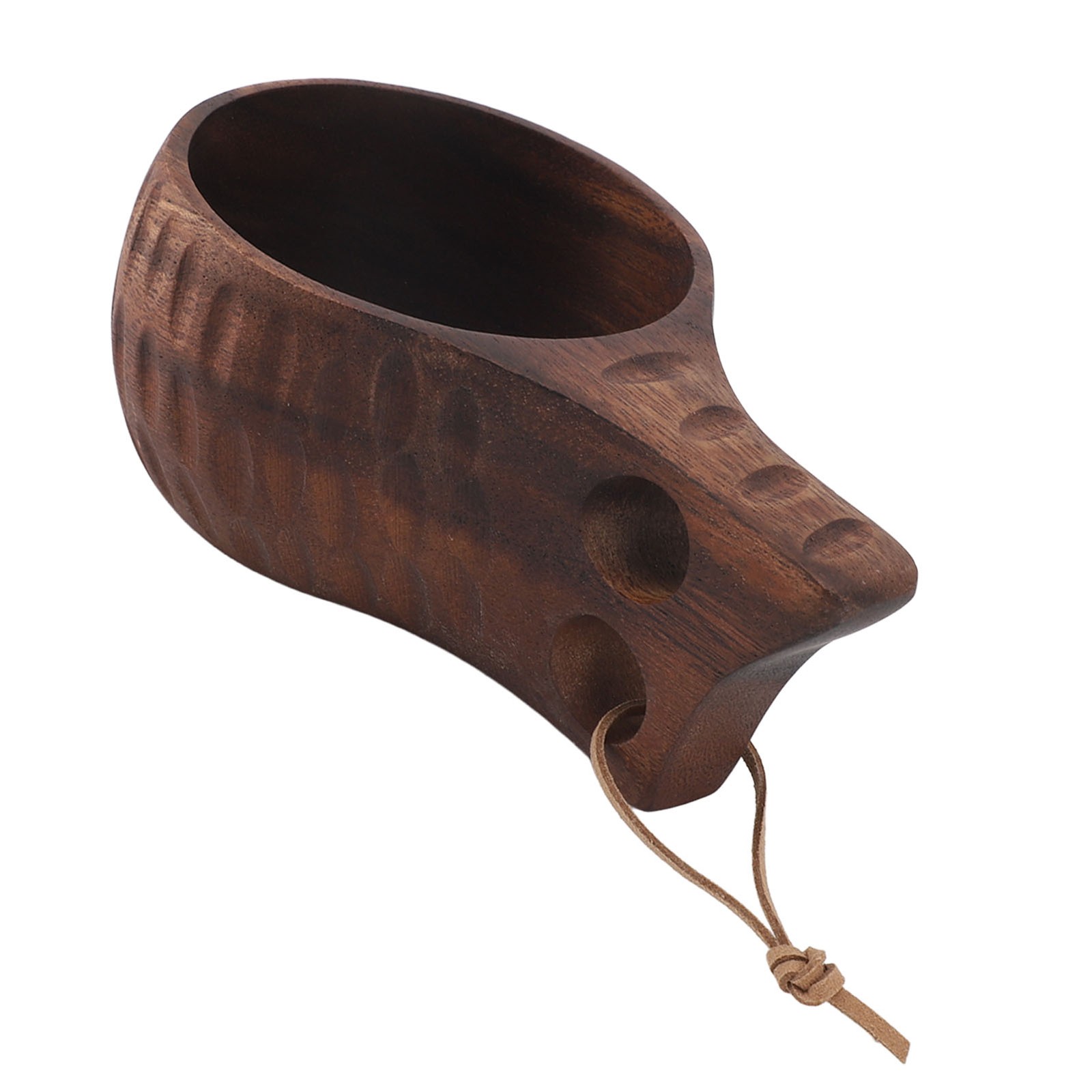 350Ml Wooden Cup With Handle Portable Multifunctional Wooden Cup Drinking Cup