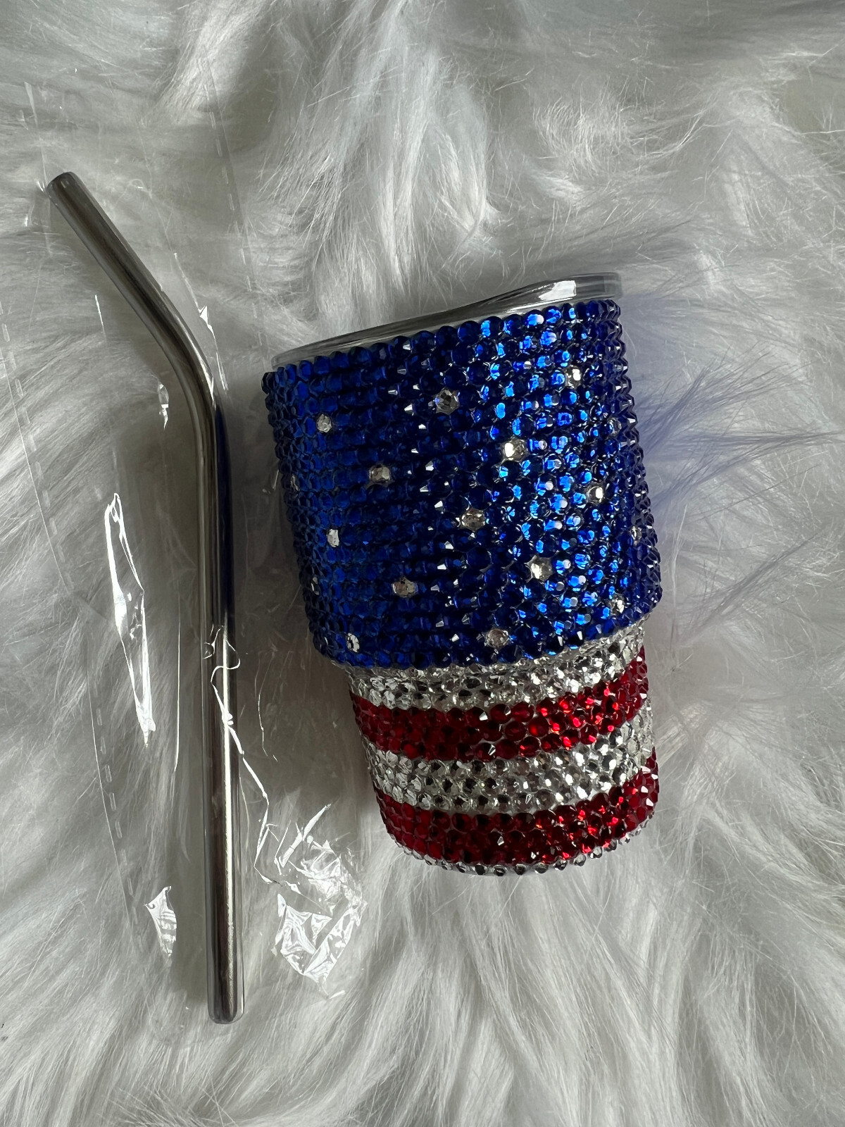 4th Of July Rhinestones 3oz Stainless Steel Custom Mini Tumbler Cup Shot Glass