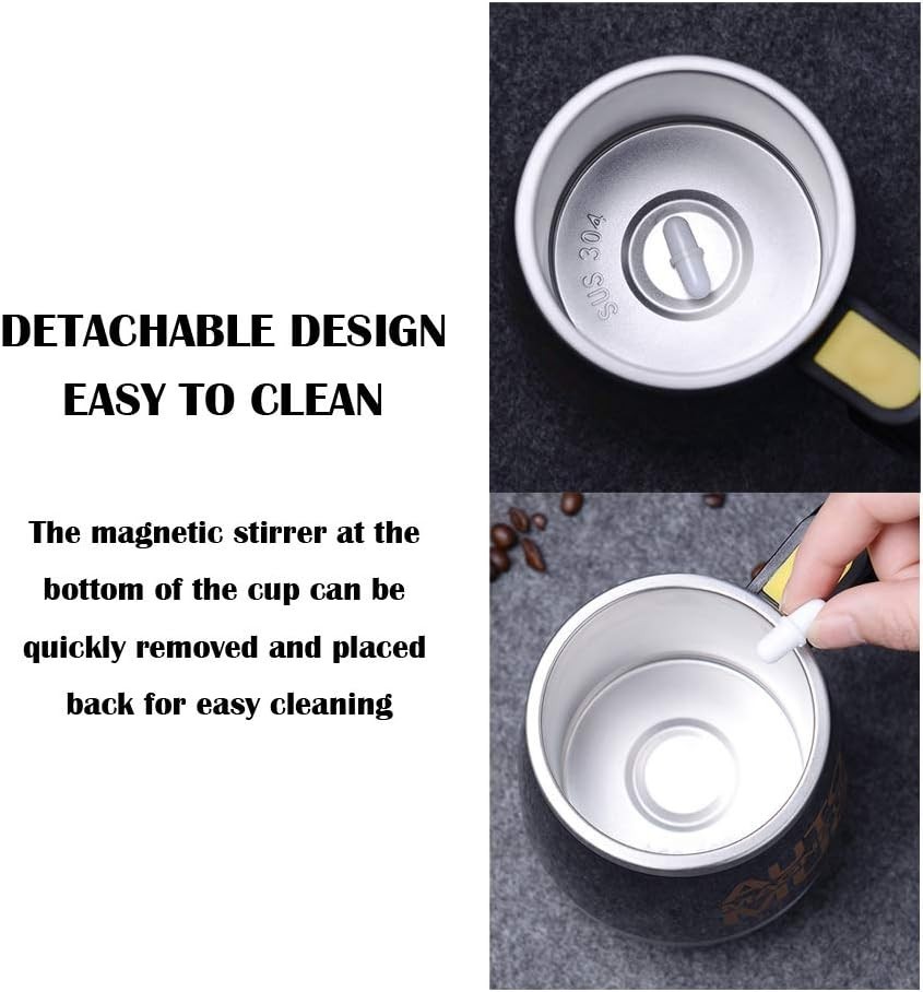 Rechargeable Self Stirring Mug – Magnetic Stainless Steel Cup in Elegant Pink