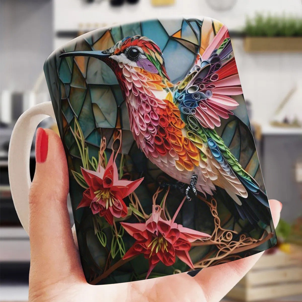 Custom Colorful Hummingbird Mug – Gift For Bird Lovers
