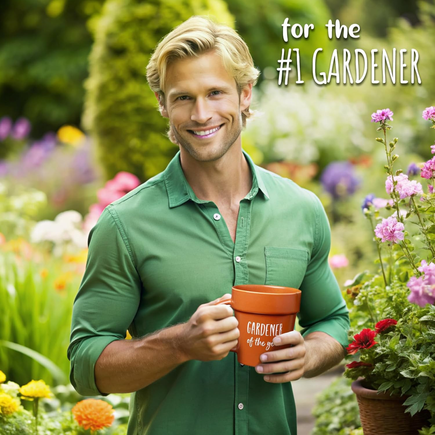 Gardener Coffee Mug Plant Pot Cup With Shovel Spoon Funny Gift Mug 320ml