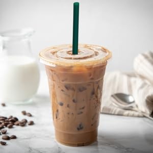 Clear Plastic Cups with Lids and STRAWS, Disposable Drinking Cups for Cold