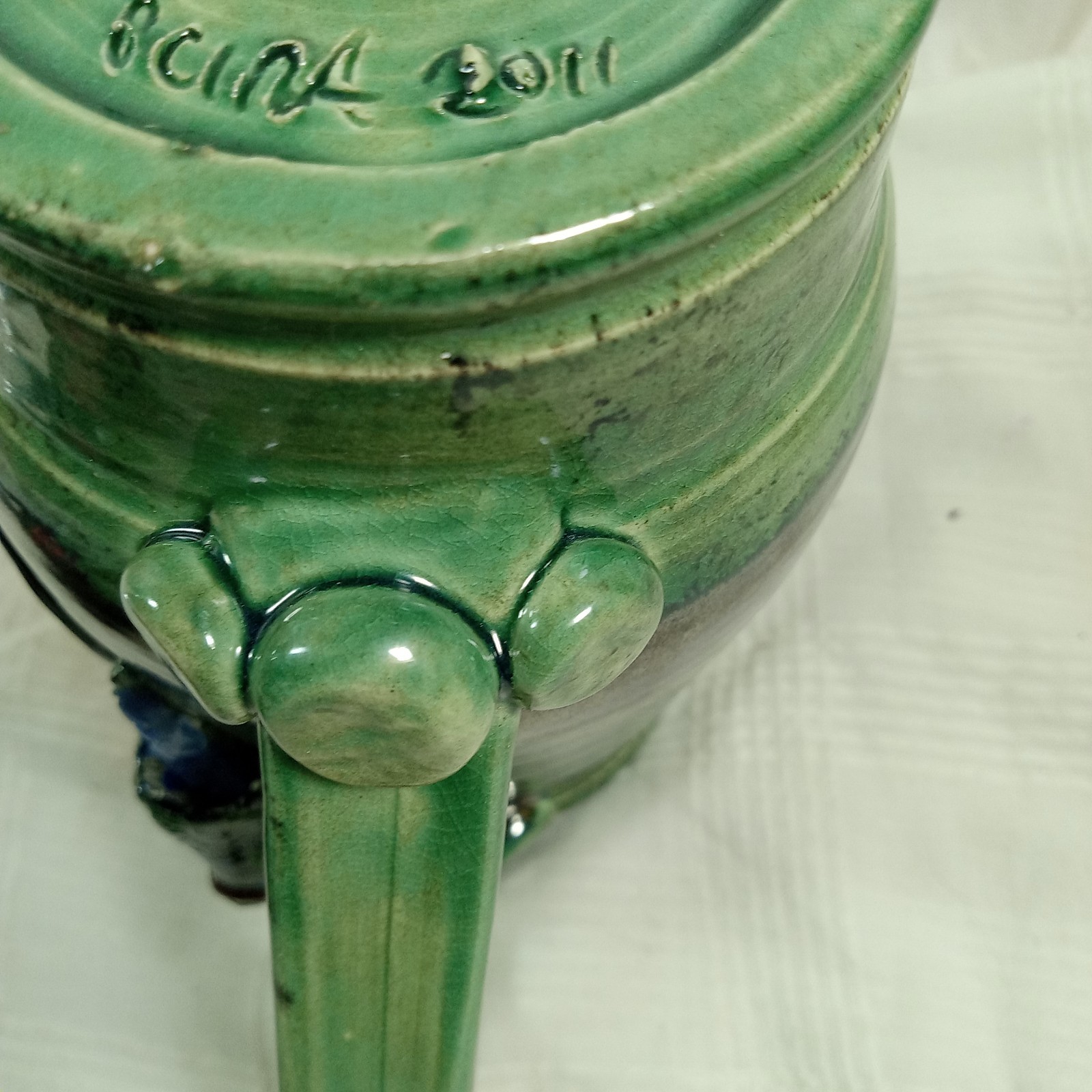 Hand Crafted/Signed Stein~Mug Pottery Renaissance Festival 2011 ~ Dragon & Verse