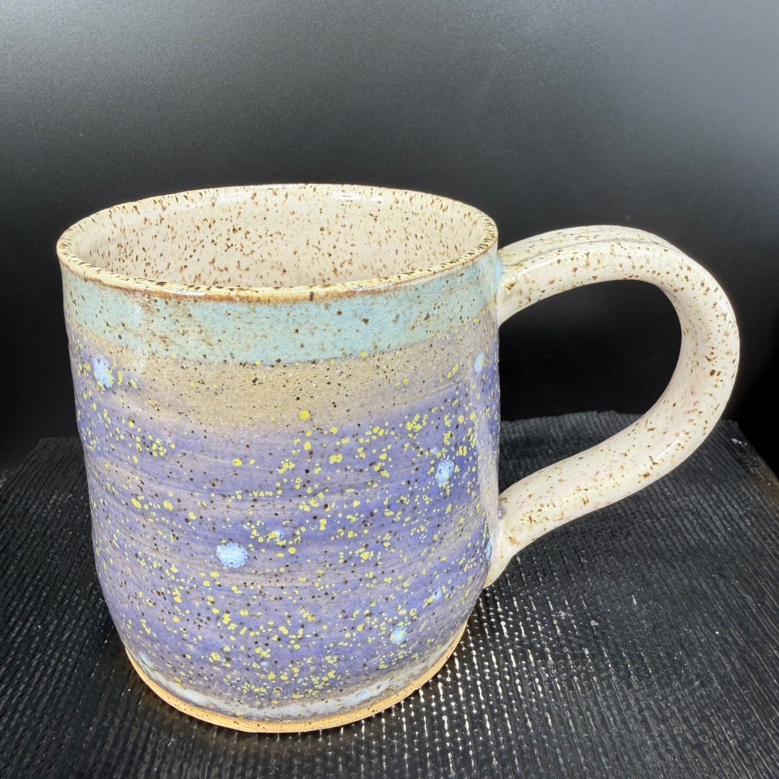 Studio Pottery Galaxy Glaze Mug Purple Blue Speckled Handcrafted Ceramic Cup Mug