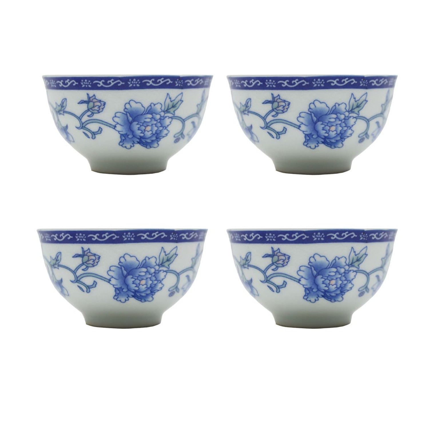 Liang baobao Chinese Traditional Tea Tasting Cup Set of 4, 1.6oz White Porcel…