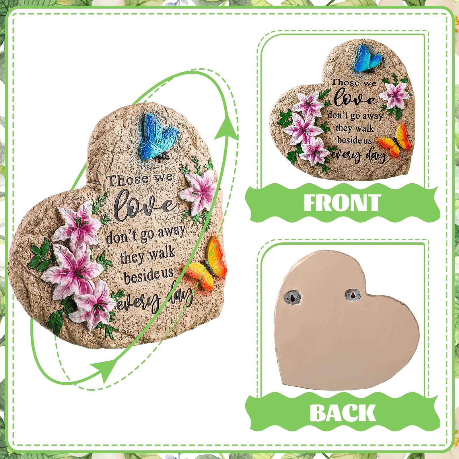 10Inch Memorial Garden Stone for Sympathy, Loss, and Outdoor Decor