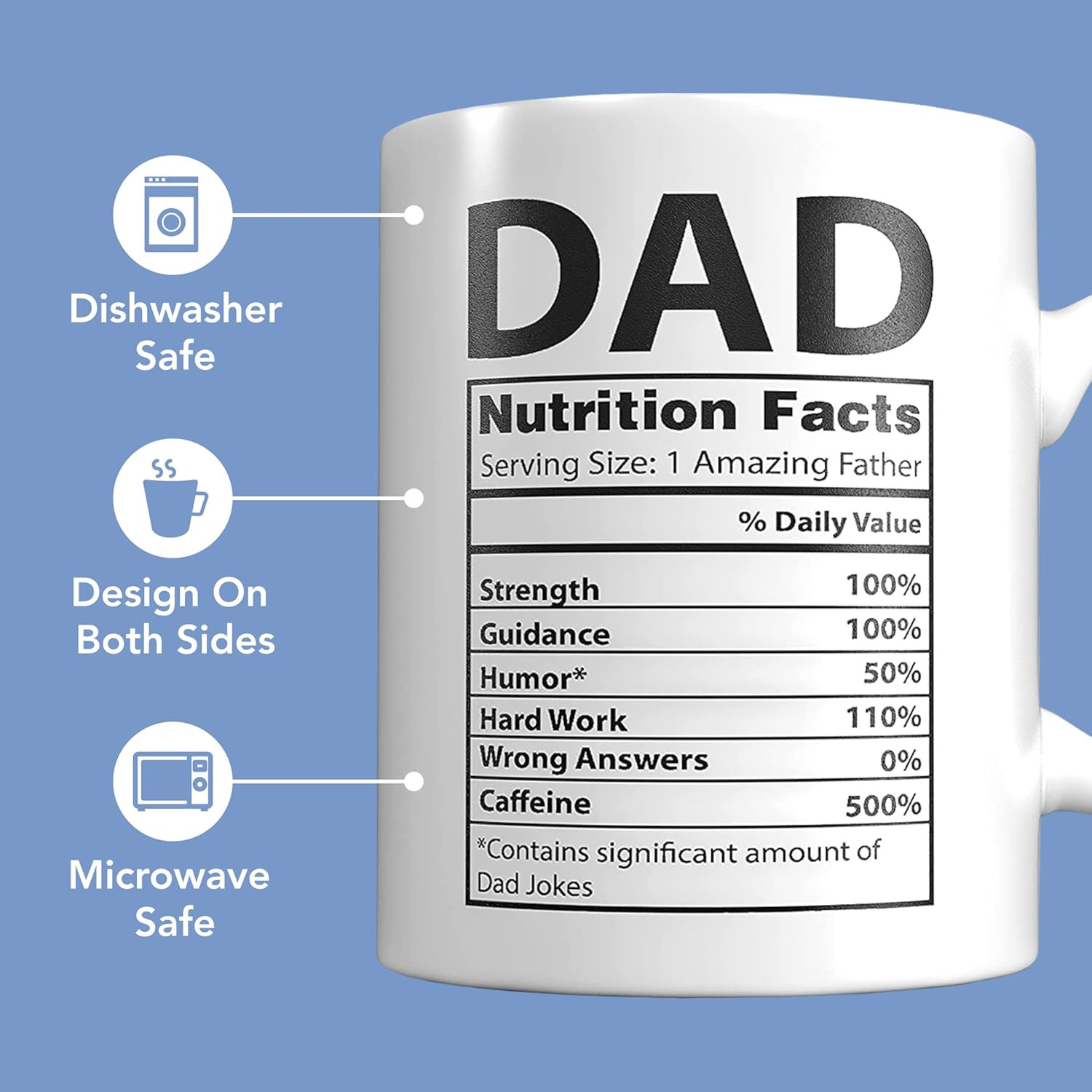 Funny Gifts for Dad – 11 Oz Ceramic Dad Coffee Mug from Daughter or Son – Daddy