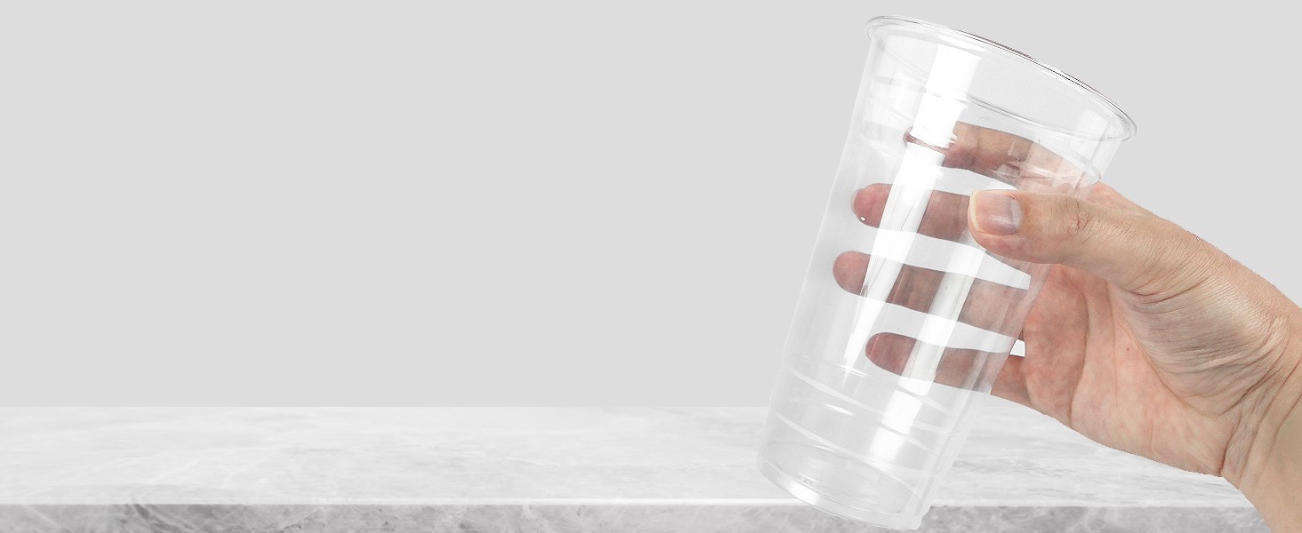100 Sets- Clear Plastic Cups with Lids and Straws, Disposable To Go Cups for