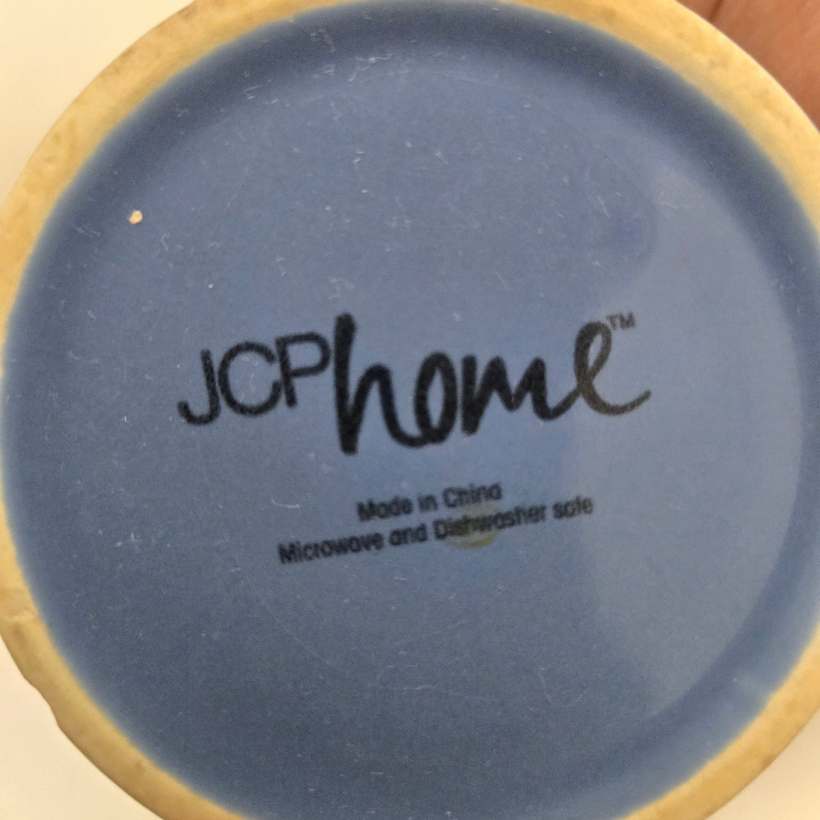 Set of 4 Pearl Normandy Navy Blue Round 4″ Mugs Coffee Cups JCP Home