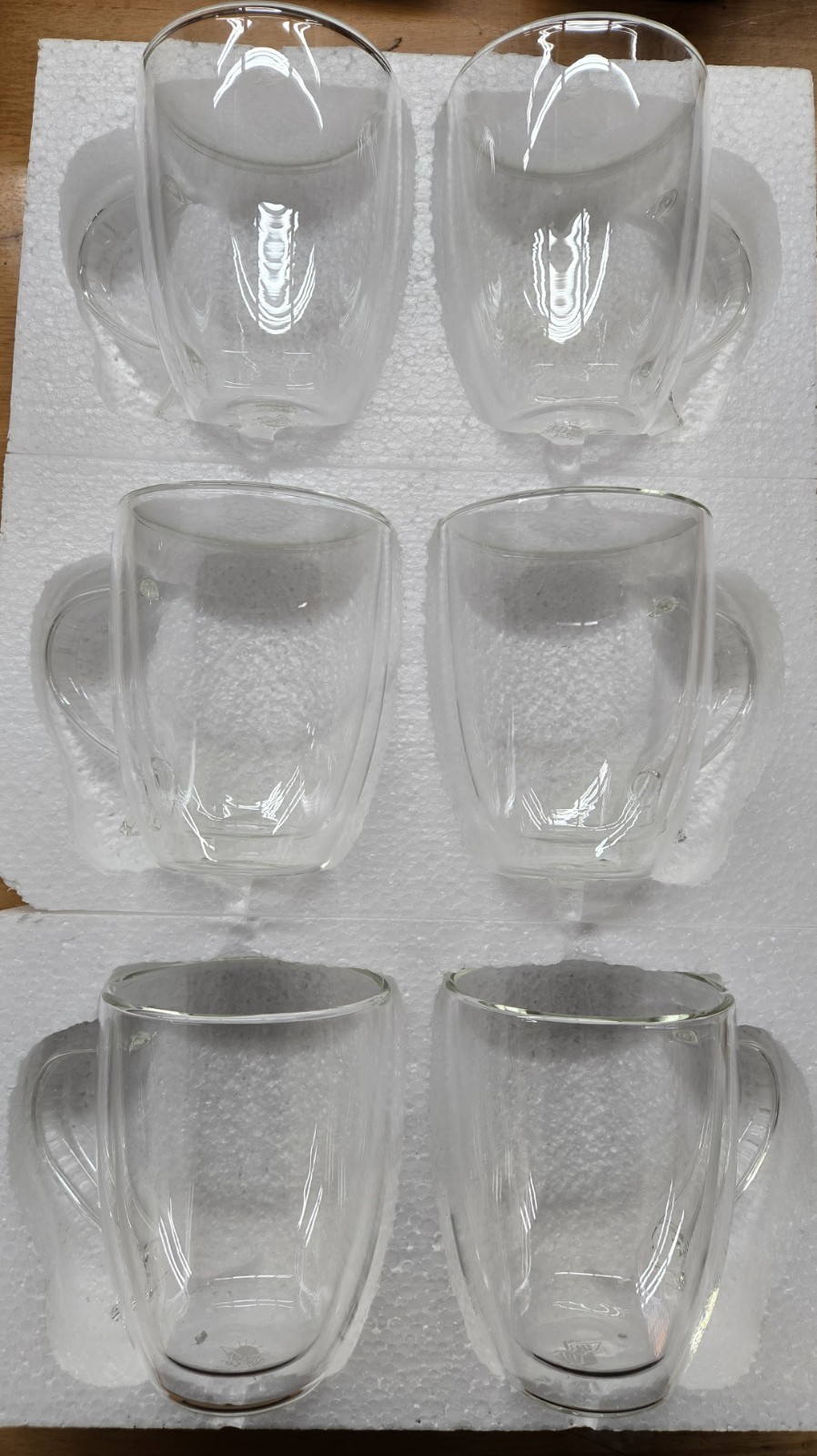 6 X 20 Oz Coffee Tea Mug Hot And Cold Microwave Safe Borosilicate Glass