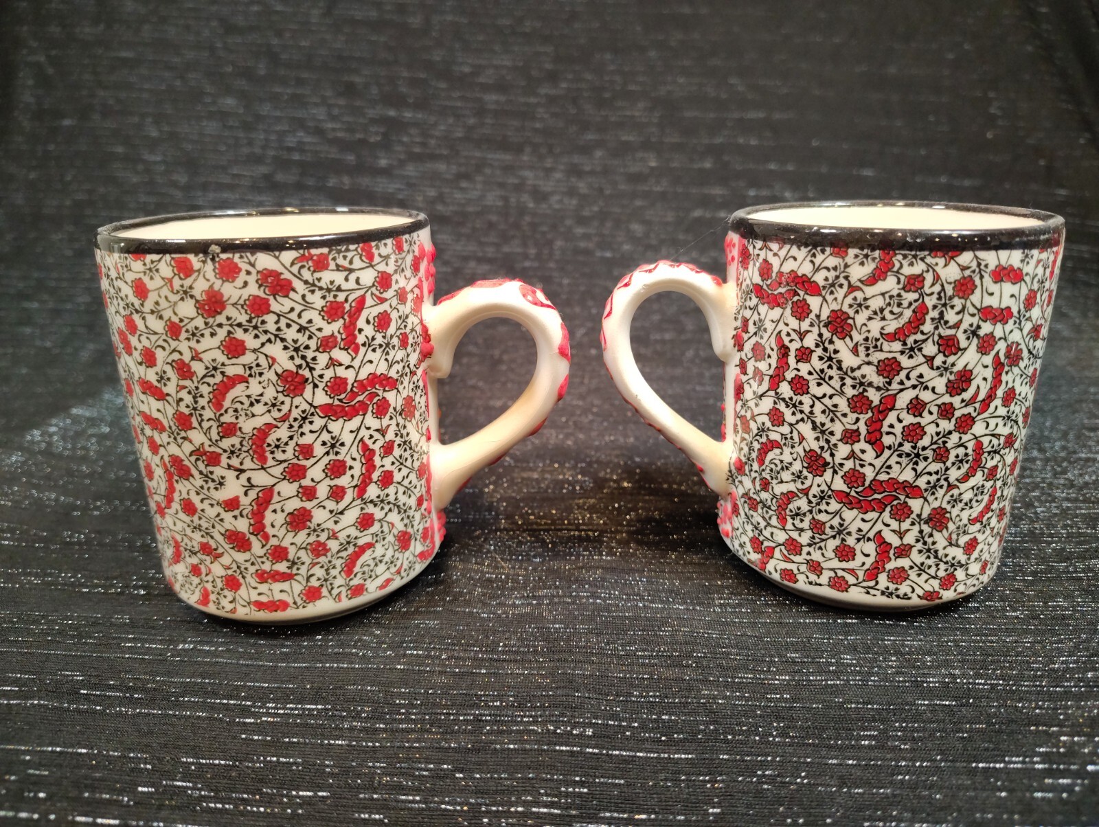 Traditional, Turkish, Nakkas, Hand Painted, Ceramic, Coffee/Tea, Mug/Cup, X2.