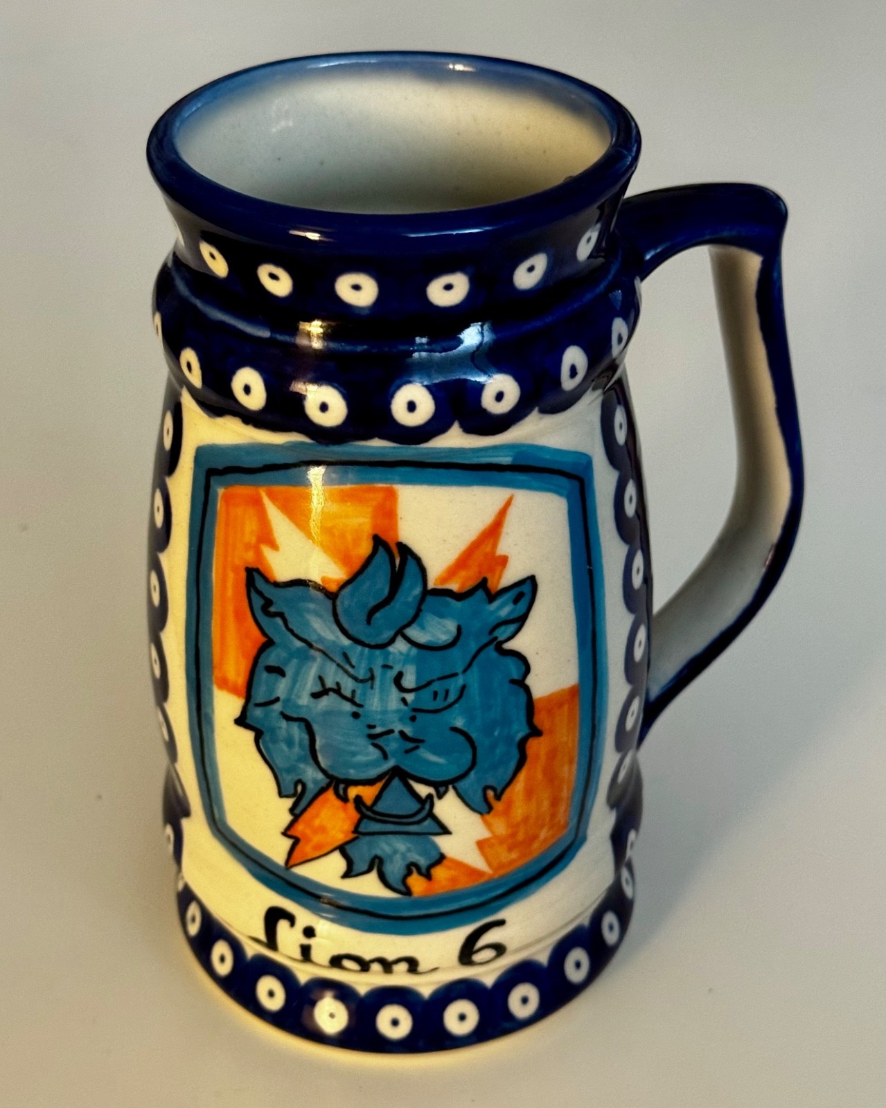 Polish Pottery Boleslawiec Unikat Beer Mug German Stein 1 liter