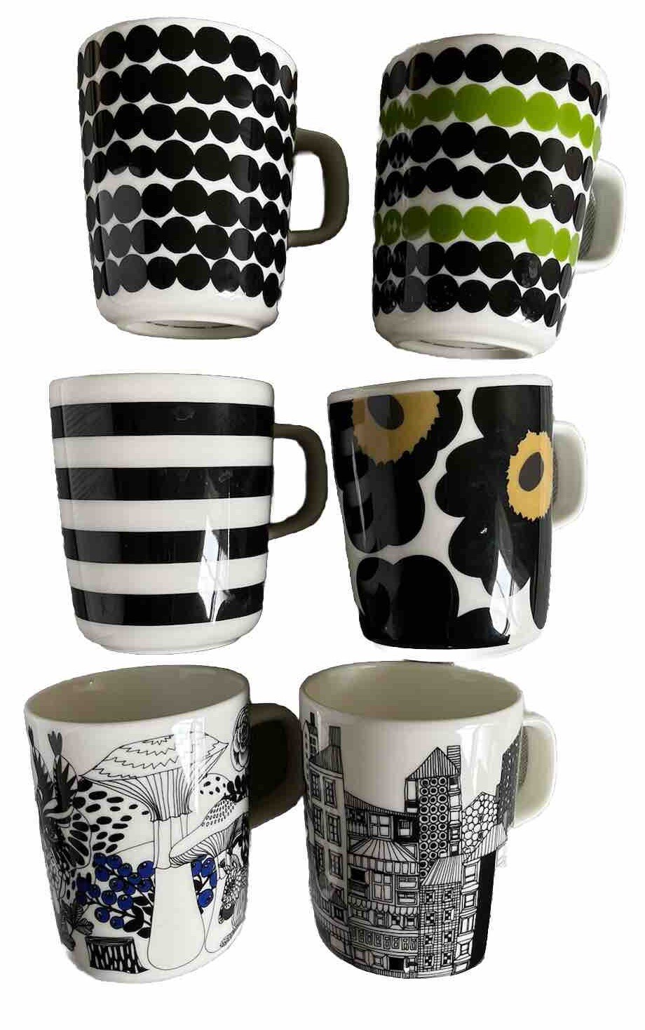 Marimekko Lot Of 6 Mugs All Different 250 ml H9.5cm Japan
