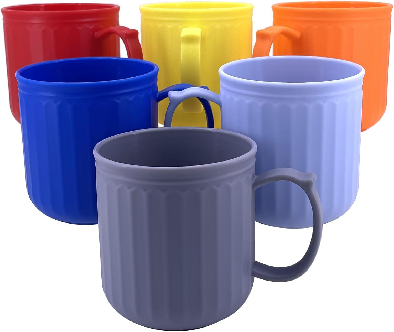 13 Oz Plastic Coffee Mugs Set of 6 – Unbreakable Coffee Mug, BPA Free Microwave