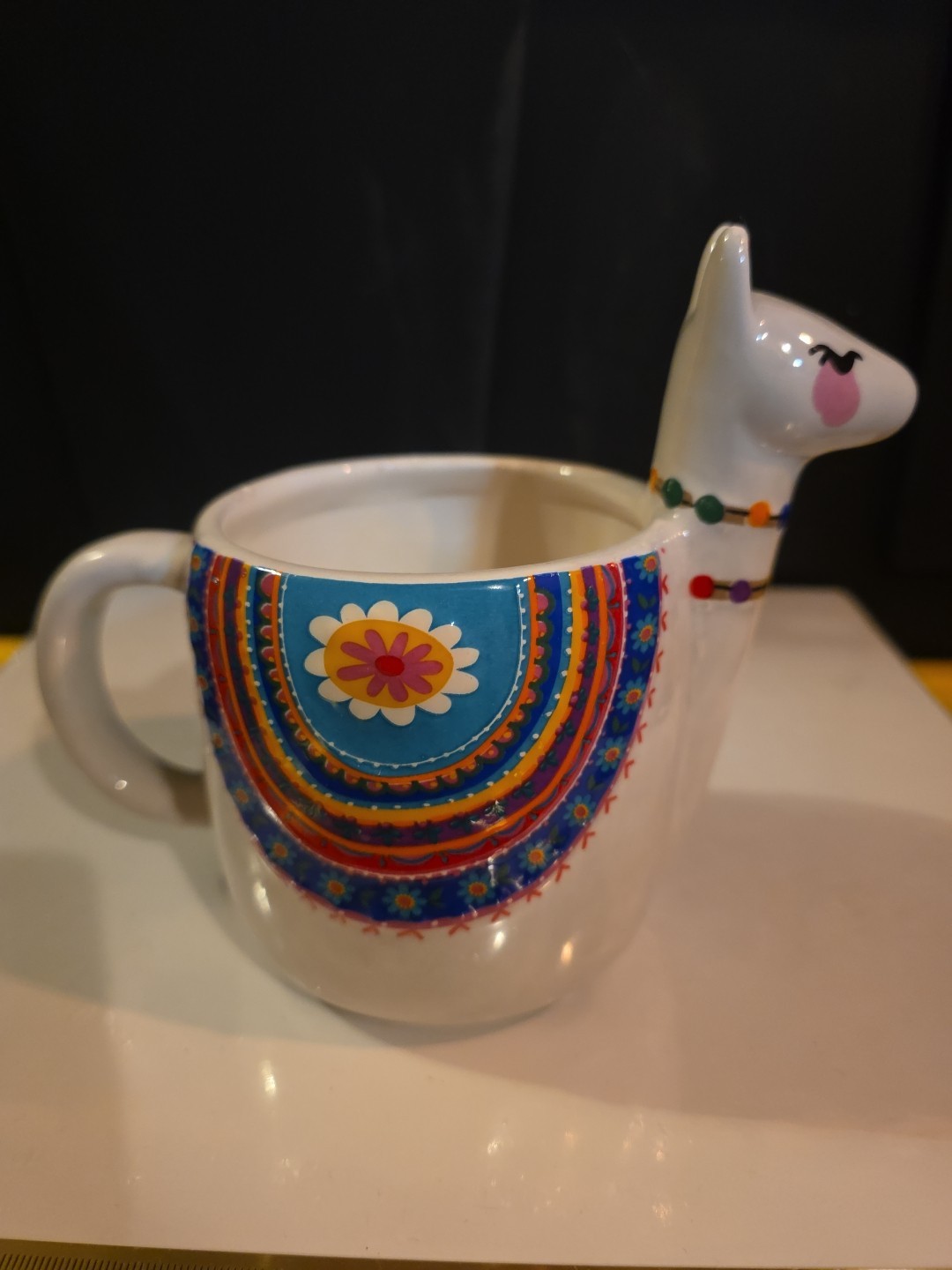 LOVE YOU LOTS Boho Colorful LLAMA Coffee CUP Beautiful Craftsmanship Bohemian