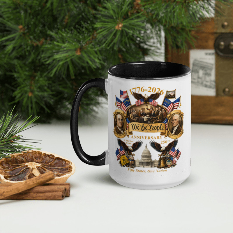 1776-2026 America 250th Anniversary Mug, We The People Patriotic Ceramic Coffee
