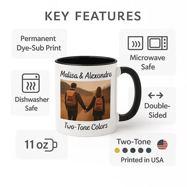 Personalized Initial Coffee Mug Custom Name Monogram Text Photo Ceramic Cup