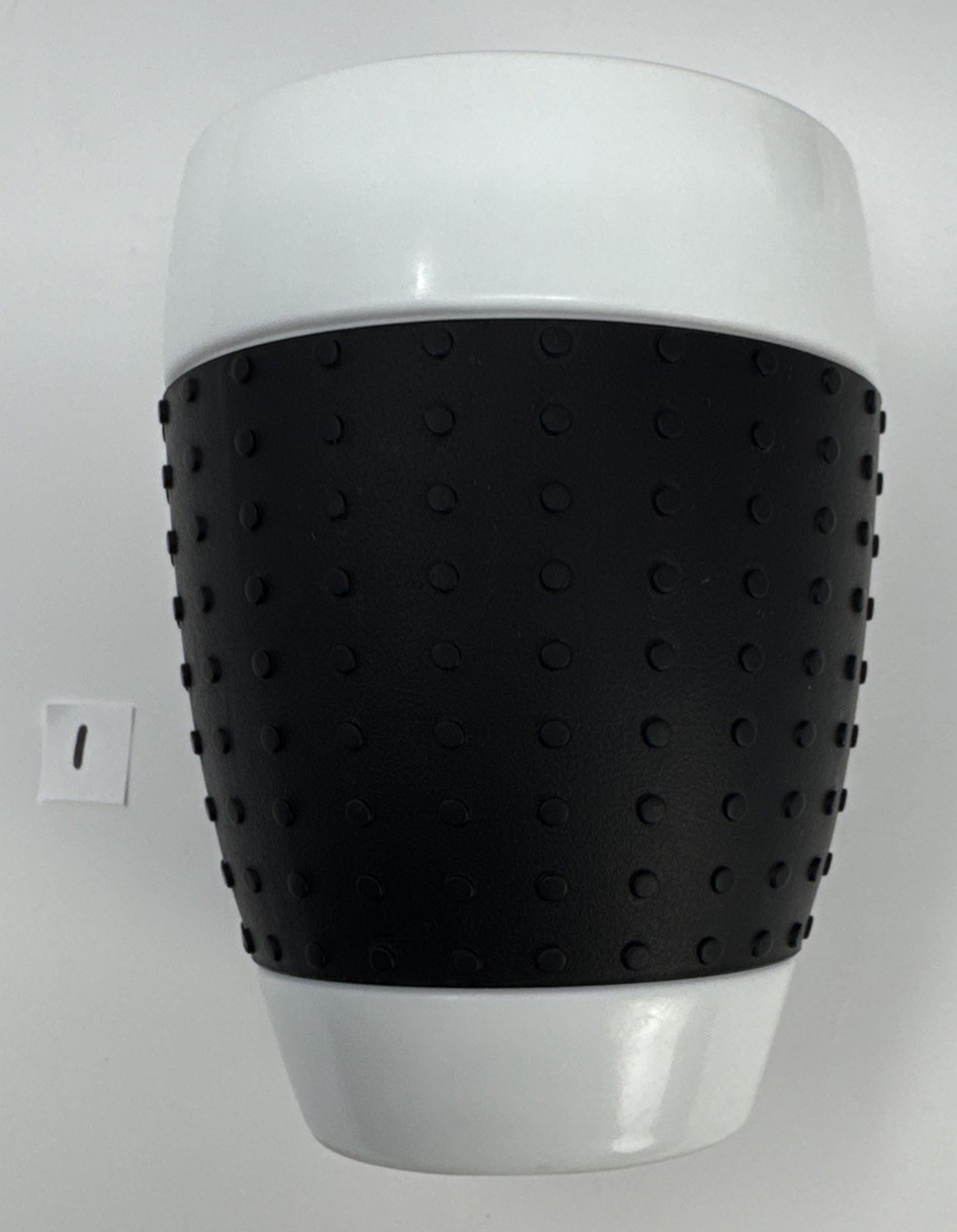 Bodum-Set Of 4-White With Black Grip Sleeve-12oz.
