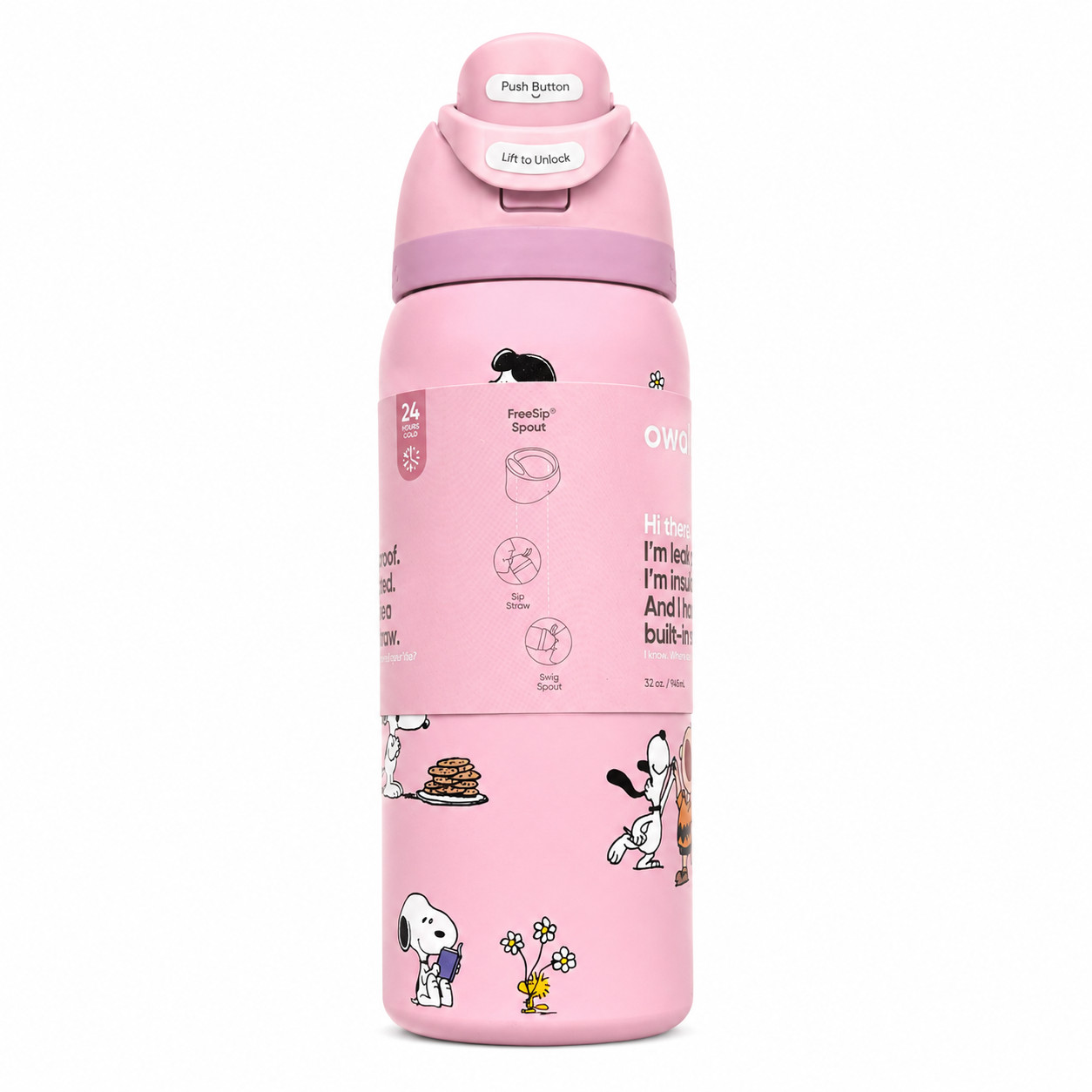 Owala Snoopy Water Bottle Exclusive Tumbler 32/24oz Gift -Choose Color