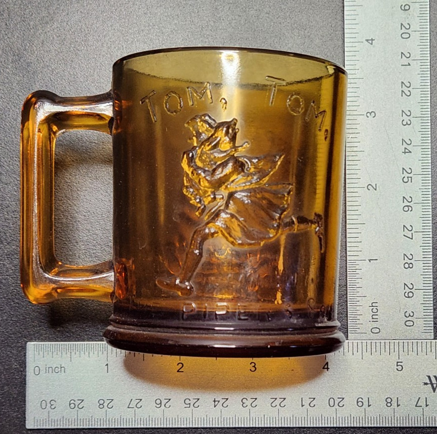 Vintage 1970’s Indiana Glass for Tiara Amber Children’s Nursery Rhyme Plate/Cup
