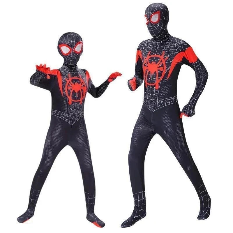 SpiderVerse Miles Morales Spiderman Jumpsuit Kids/Adult Costume Cosplay