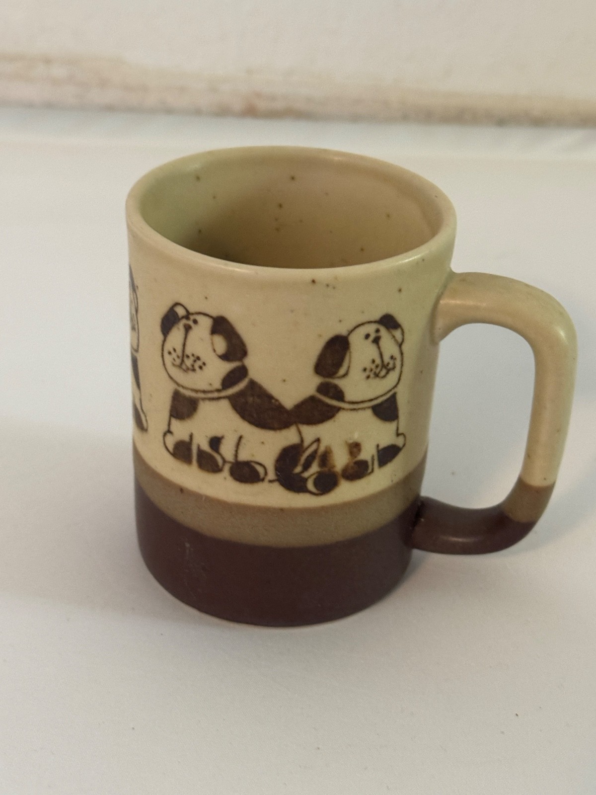 Vintage Otagiri Japan Stoneware Mug Puppy Dogs Cute Pottery Coffee Tea Mug Cup