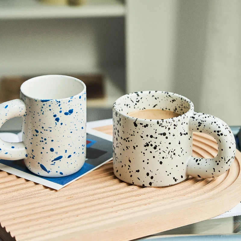 Korean Style Fatty Mug Design Splash Ink Ceramic Cup Spot Mugs Simple Coffee